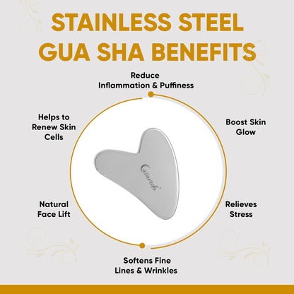 Steel Face Roller and Heart Shape Steel Gua Sha Scraping Massage tool