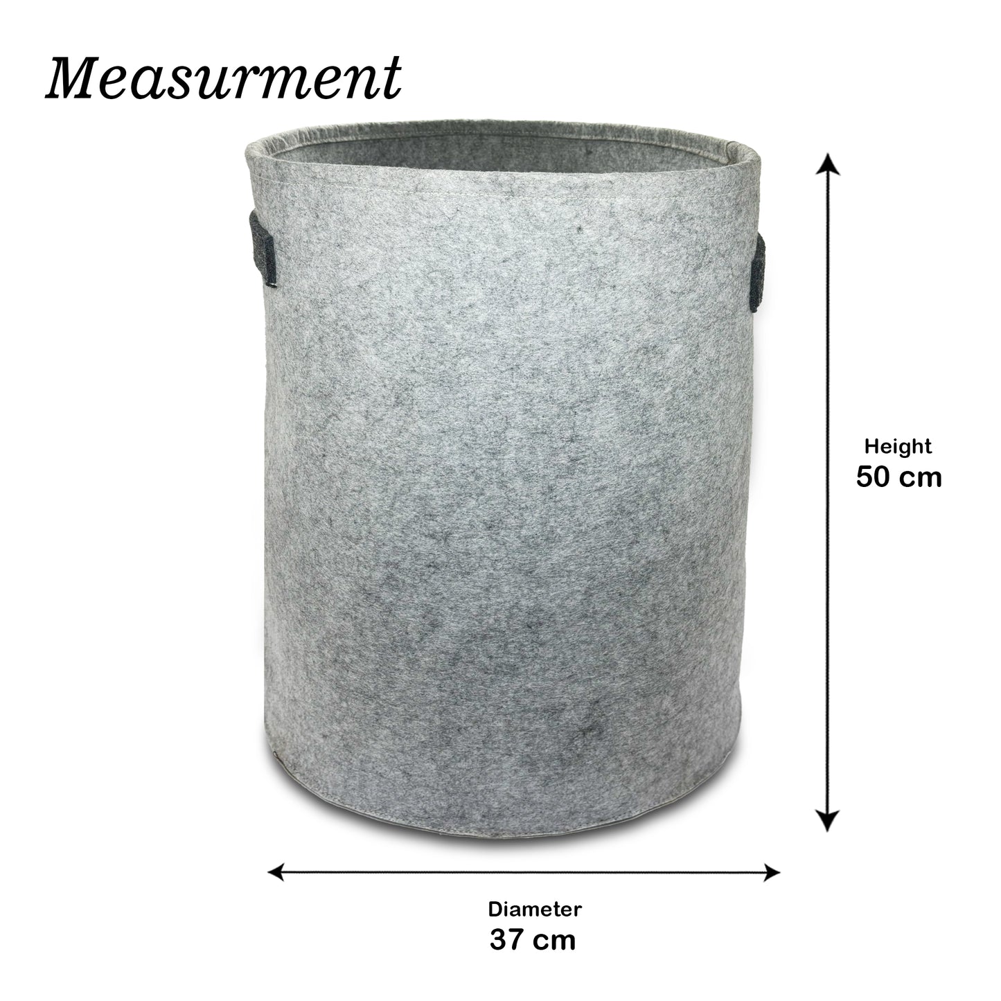 Felt Laundry Basket Bag With Handles Collapsible Freestanding Clothes Large Hamper