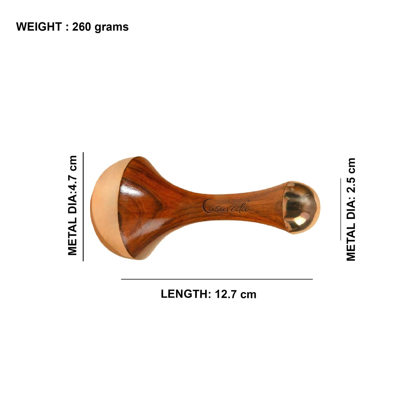 Casaveda® Kansa Wand 2 in 1 Face Massager Tool (Natural Brown, Large)