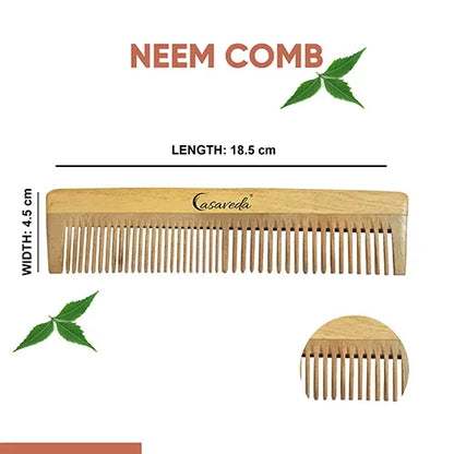 Casaveda Dual Tooth Lilly Neem Wood Comb