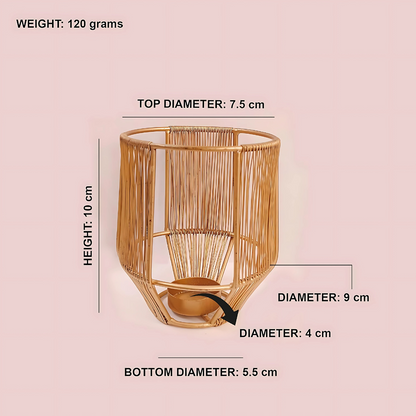 Gold Leaf Metal Tealight Candle Holders | Decorative Lantern for Diwali, Christmas, Table, Wedding & Home Decor, Set of 3