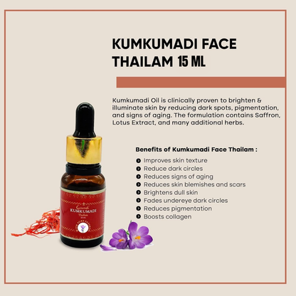 Casaveda® Ayurvedic Glow & Relaxation Set – Kansa Scalp Massager, Eye Wand & Kumkumadi Oil 15ml | Stress Relief, Hair Growth & Radiant Skin