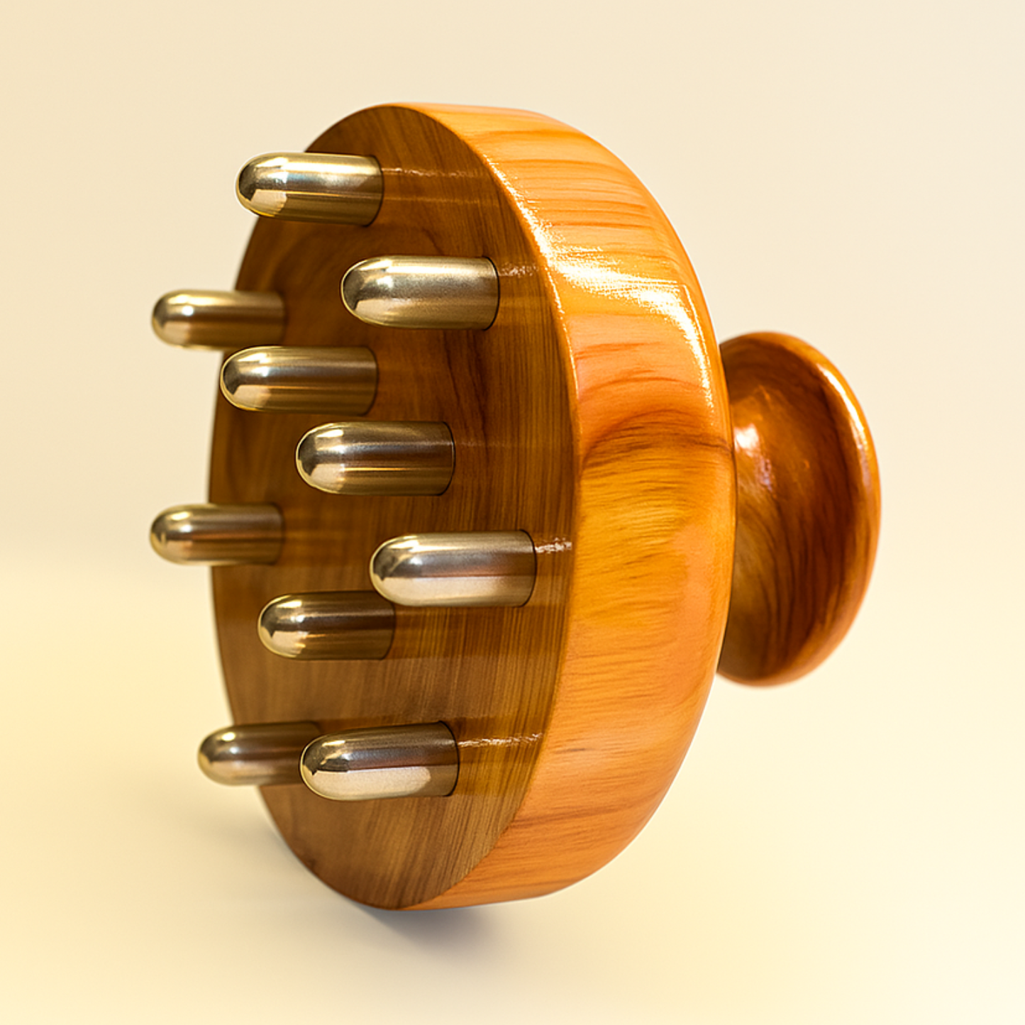 Casaveda® Kansa Scalp Massager & Body Stimulator | Ayurvedic Bronze Head Massager Tool for Hair Growth, Stress Relief & Detox | Handmade Wooden Handle