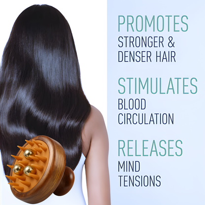 Casaveda® Kansa Scalp Massage Brush – Ayurvedic Kansa Dome & Soft Bristles for Hair Growth, Stress Relief, Detox & Improved Blood Circulation