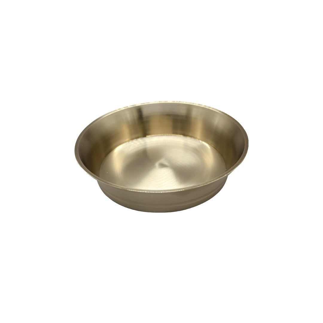 Casaveda® 7-Piece Kansa Solid Dinner Set | 1 Plate (12" Thali), 3 Bowls, 1 Glass, 1 Sweet Dish Plate, 1 Spoon - Bronze Dinner Set, Pari Design