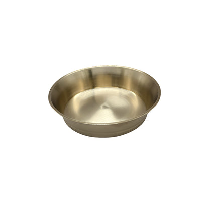 Casaveda® 7-Piece Kansa Solid Dinner Set | 1 Plate (12" Thali), 3 Bowls, 1 Glass, 1 Sweet Dish Plate, 1 Spoon - Bronze Dinner Set, Pari Design