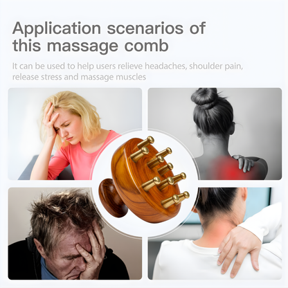 Casaveda® Kansa Scalp & Body Massager | Ayurvedic Teak Wood Massage Tool for Hair Growth, Stress Relief & Detox | Pure Kansa Stimulator