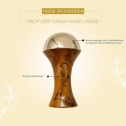 Casaveda® Palm Grip Kansa Wand Face Massage Tool for Deep Relaxation and Natural Glow