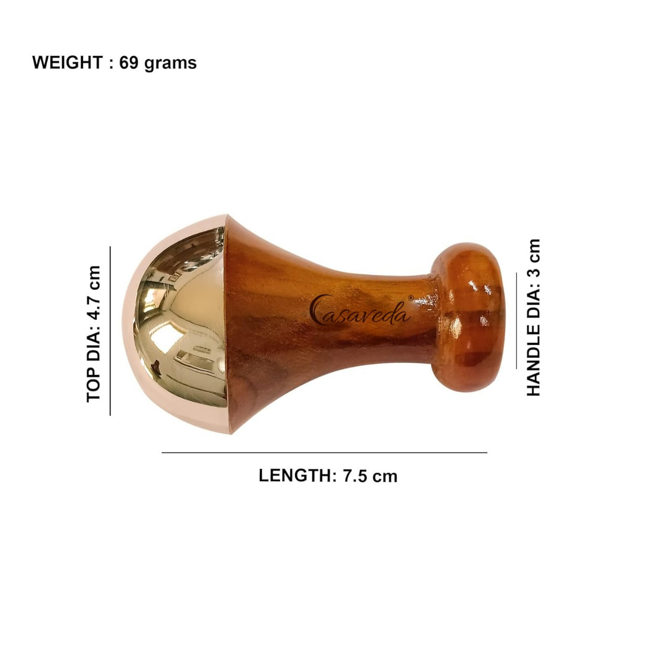 Casaveda® Ayurvedic Mushroom Kansa Wand Massage Tool For Deep Relaxation And Wrinkle Reduction