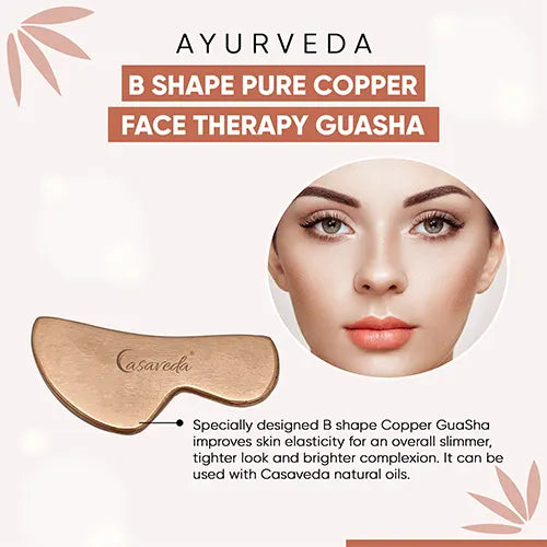 Casaveda Thérapie pour le visage en cuivre pur en forme de B Guasha