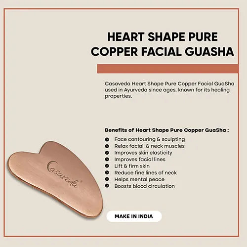 Casaveda Gesichts-Guasha aus reinem Kupfer in Herzform 