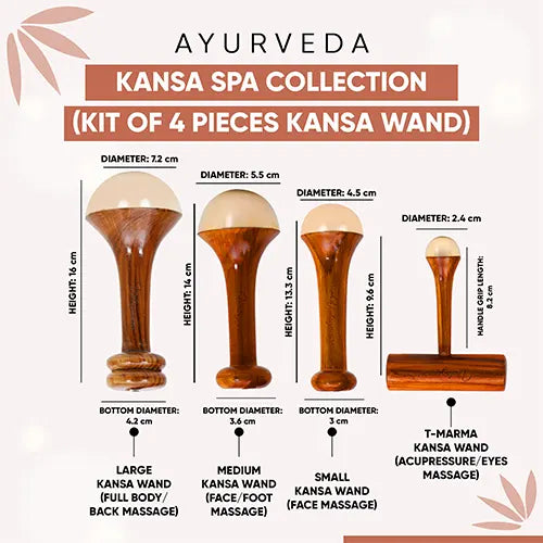 Casaveda Kansa Spa Collection Kit Of 4 Pieces Kansa Wand