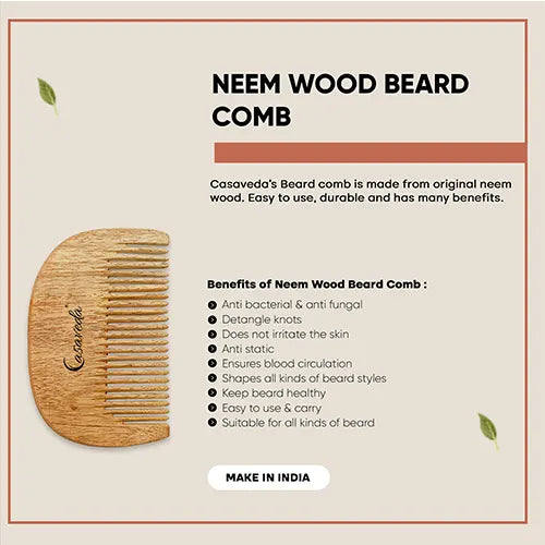 Peigne à barbe en bois de Neem Casaveda 